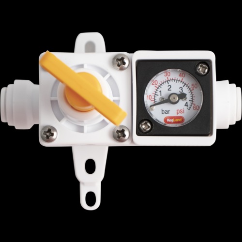 1x DUOTIGHT INLINE IN LINE REGULATOR WITH INTEGRATED GAUGE FOR WATER OR GAS 